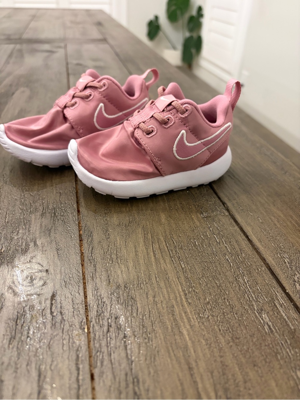 Nike Toddler Pink Athletic Sneakers with White Swoosh